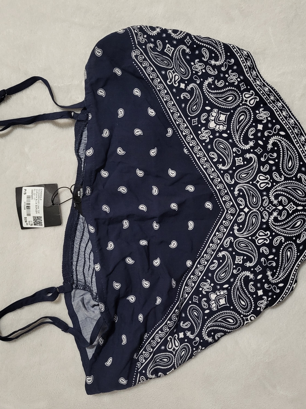 Garage Navy Blue Paisley Bandana Cami Tank Top P/S